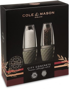 Cole & Mason - Městské mlýnky na beton - dárková sada, beton / akryl, výška 16 cm